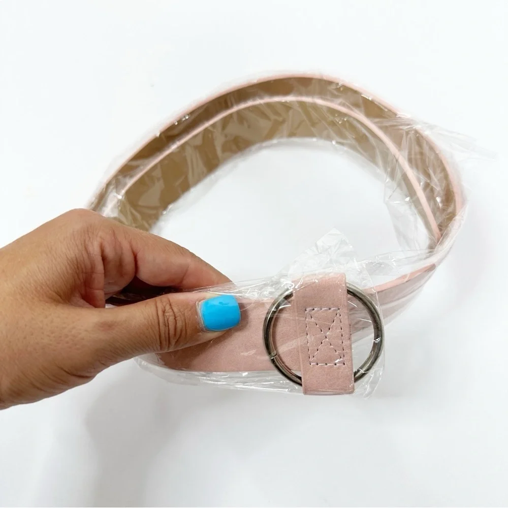 2/$30  NEW Faux Vegan Leather Belt in Pale Pastel Light Baby Pink